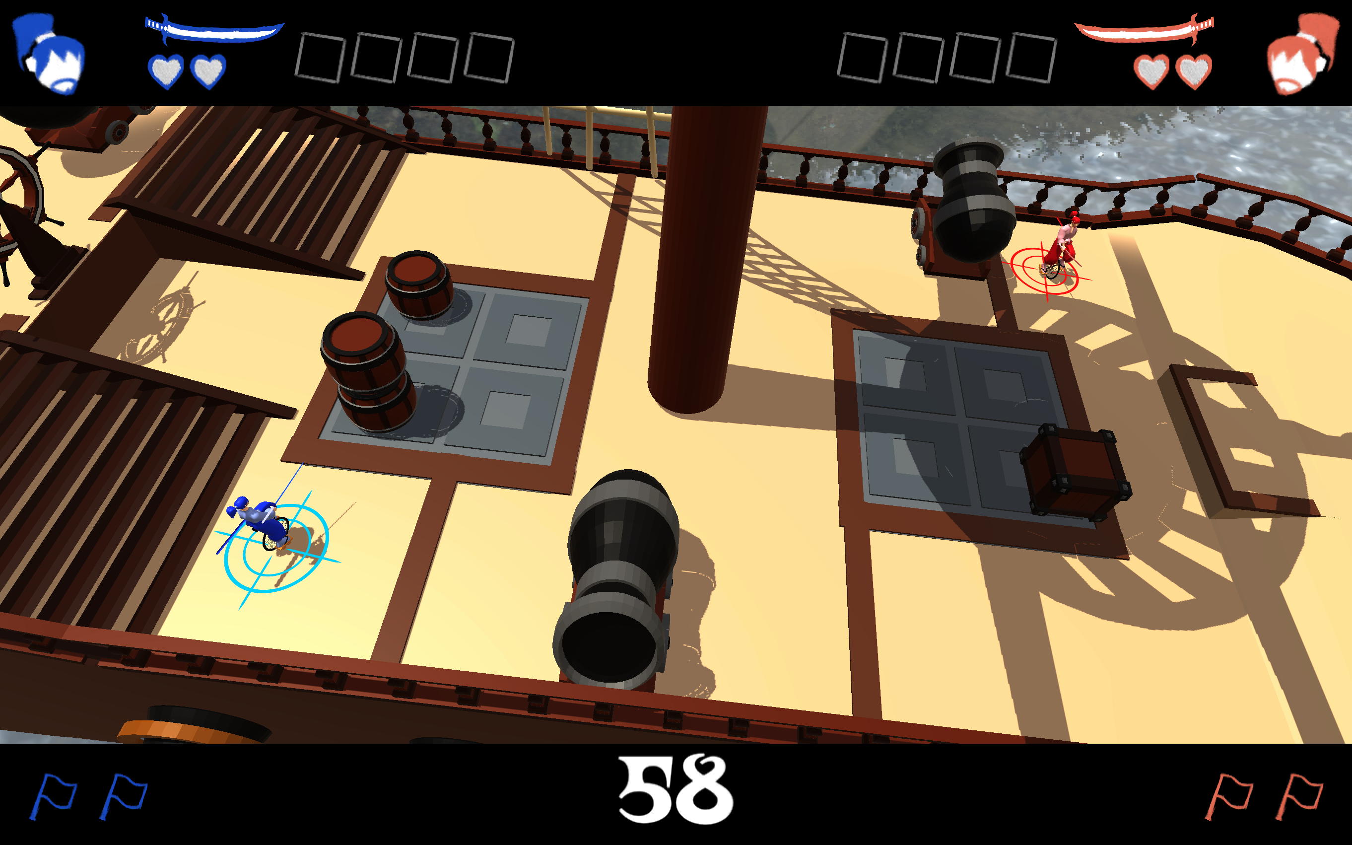 A view of the finished pirate ship level