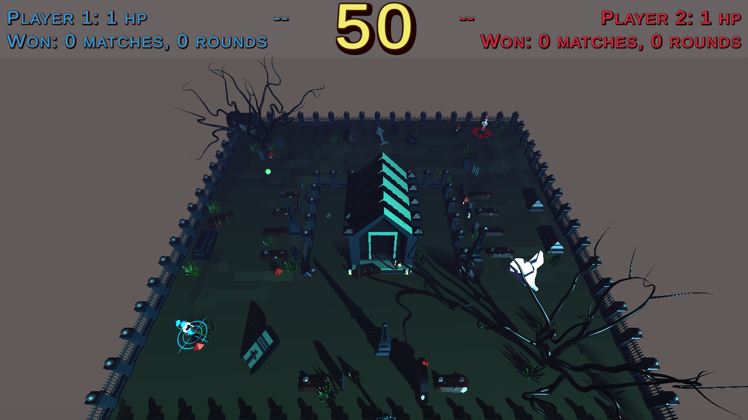 A view of the graveyard level at the end of the second preproduction phase